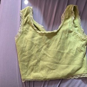 Green Cropped Tank Top